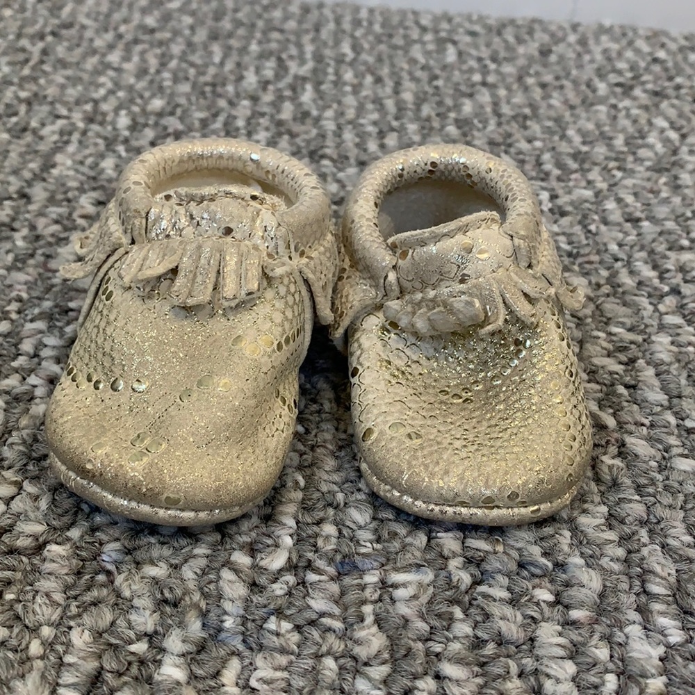 Freshly picked gold moccasins